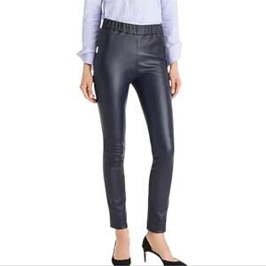 J. Crew Collection Leather Leggings Dark Navy Blue